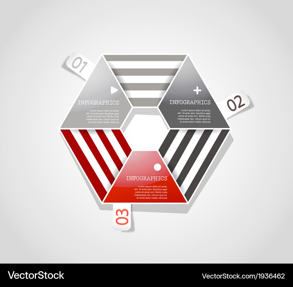 Three colored papers with place for your own text Vector Image