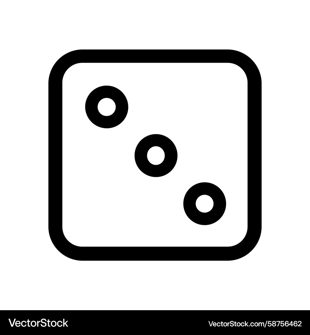 Three Dots Dice Icon - Outline Vector Image