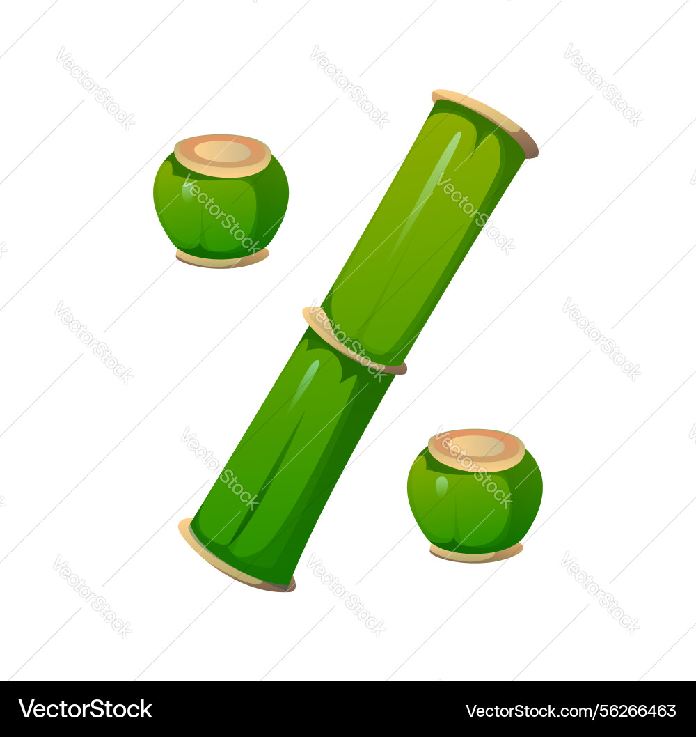 Asian nature bamboo piece font percent symbol Asian nature bamboo piece font percent symbol vector image