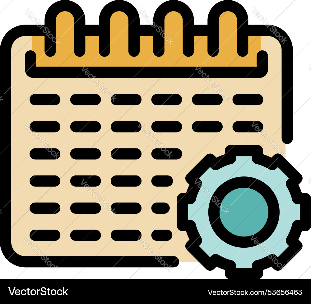 Calendar setting representing schedule Calendar setting representing schedule vector image