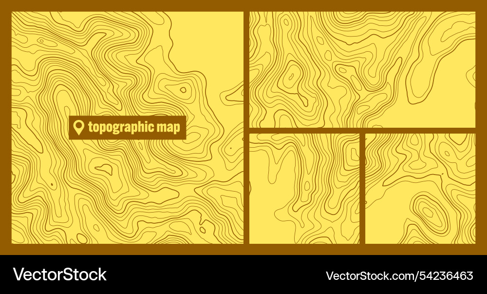 Colorful topographic map sets with contour lines Colorful topographic map sets with contour lines vector image