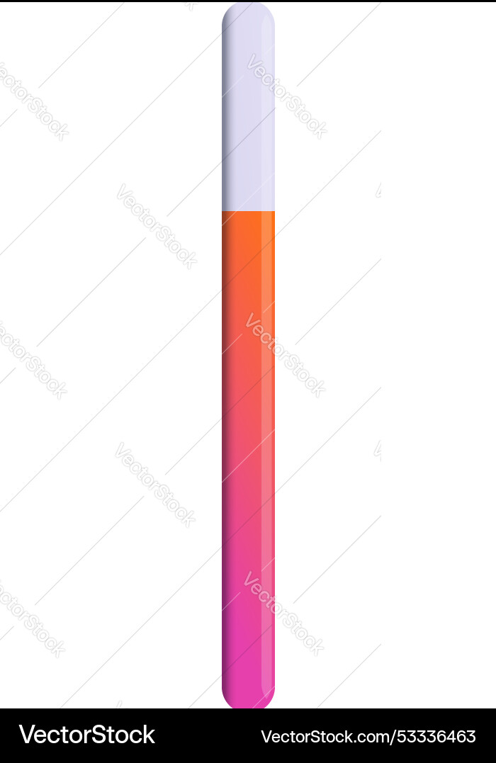 Vertical loading bar showing progress on white vector image