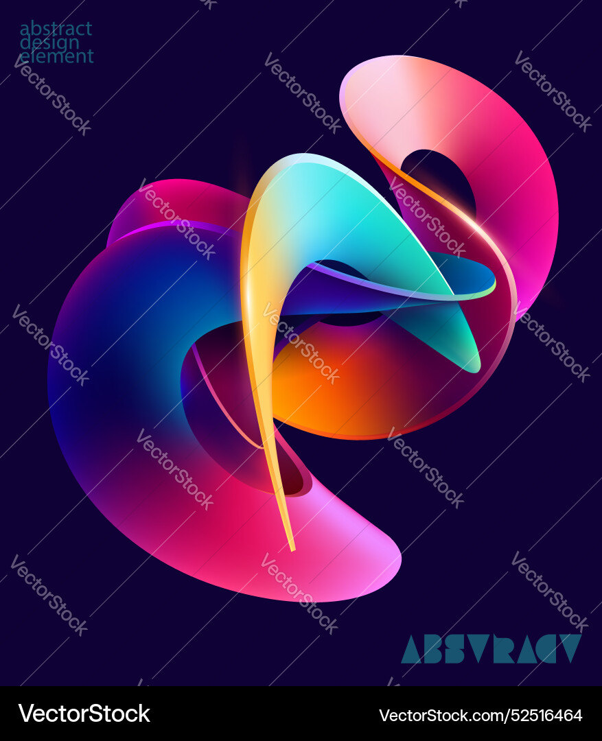 Bunte flüssige Linien abstrakt 3d Form Bunte flüssige Linien abstrakt 3d Form vektorbild