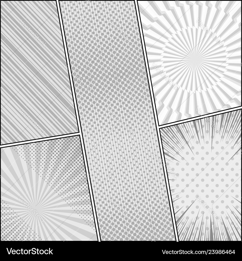 Comic book page monochrome design template Comic book page monochrome design template vector image