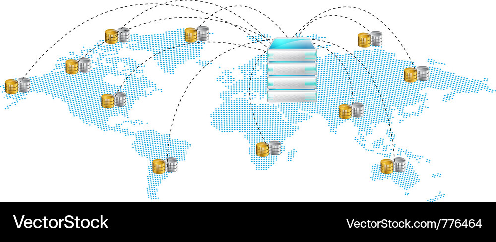 Global Server and Data Network Vector Image
