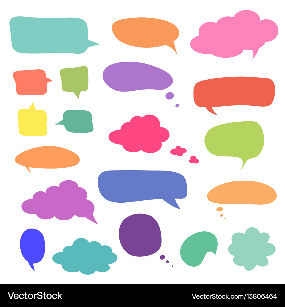 Set of blank colorful speech bubbles and balloons Set of blank colorful speech bubbles and balloons vector image