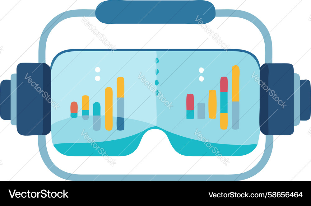 Virtual reality headset with ui data immersive Vector Image