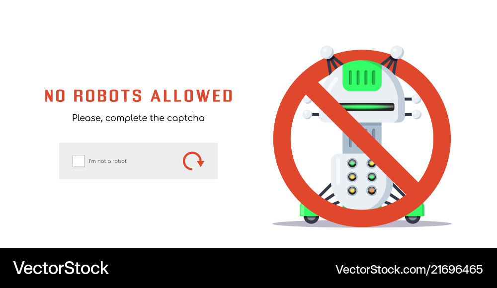 Captcha Robot Block vector image
