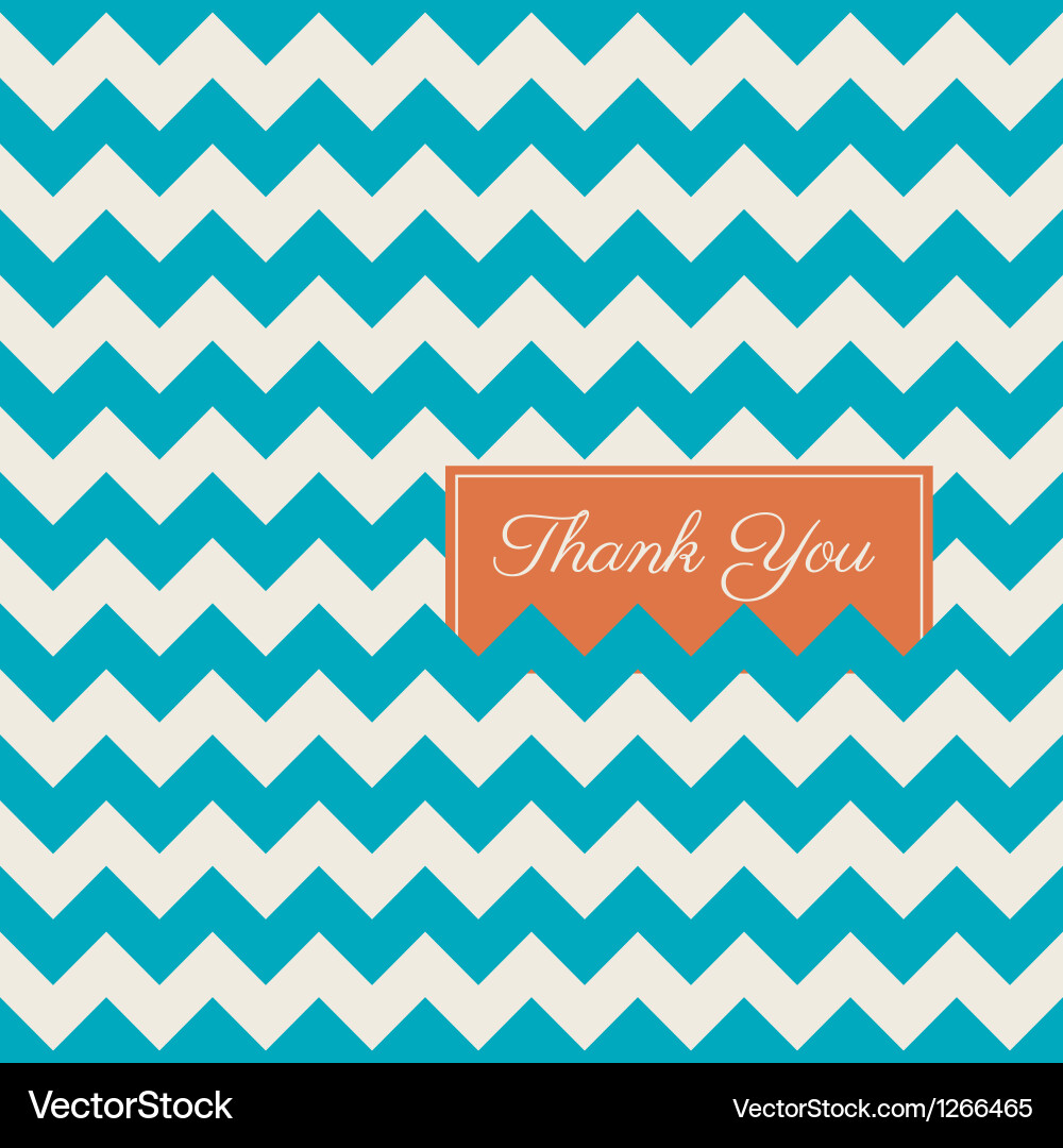 Chevron Thank You Card Background Vector Image