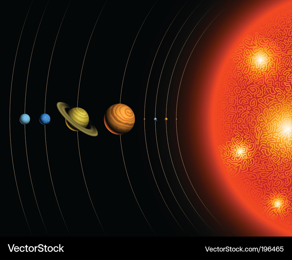 Colorful Solar System Planets Vector Image