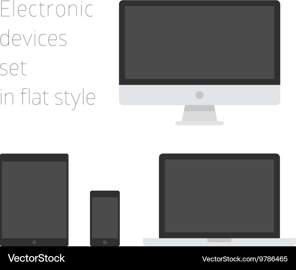 Electronic devices set in flat style Vector Image