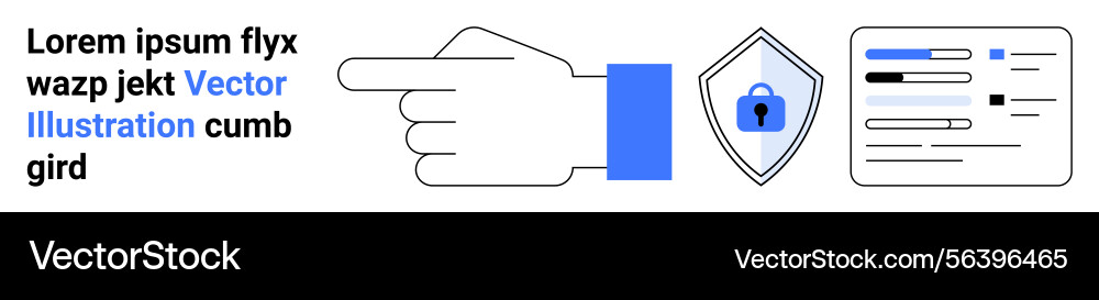Hand gesturing shield with lock and document Hand gesturing shield with lock and document vector image