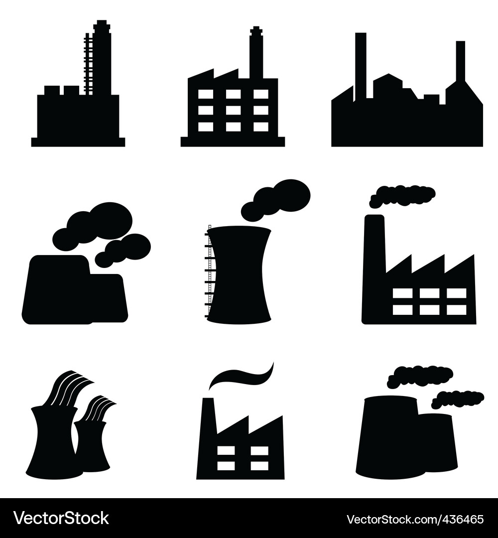 Industrial Icons Set Vector Image