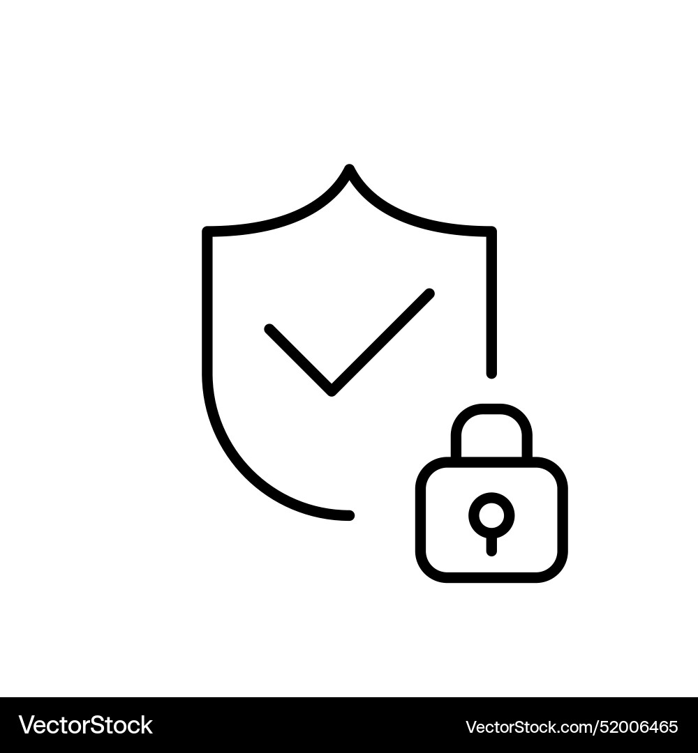 Protection shield checkmark and lock secure Protection shield checkmark and lock secure vector image