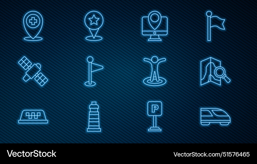 Set line high-speed train search location monitor Set line high-speed train search location monitor vector image