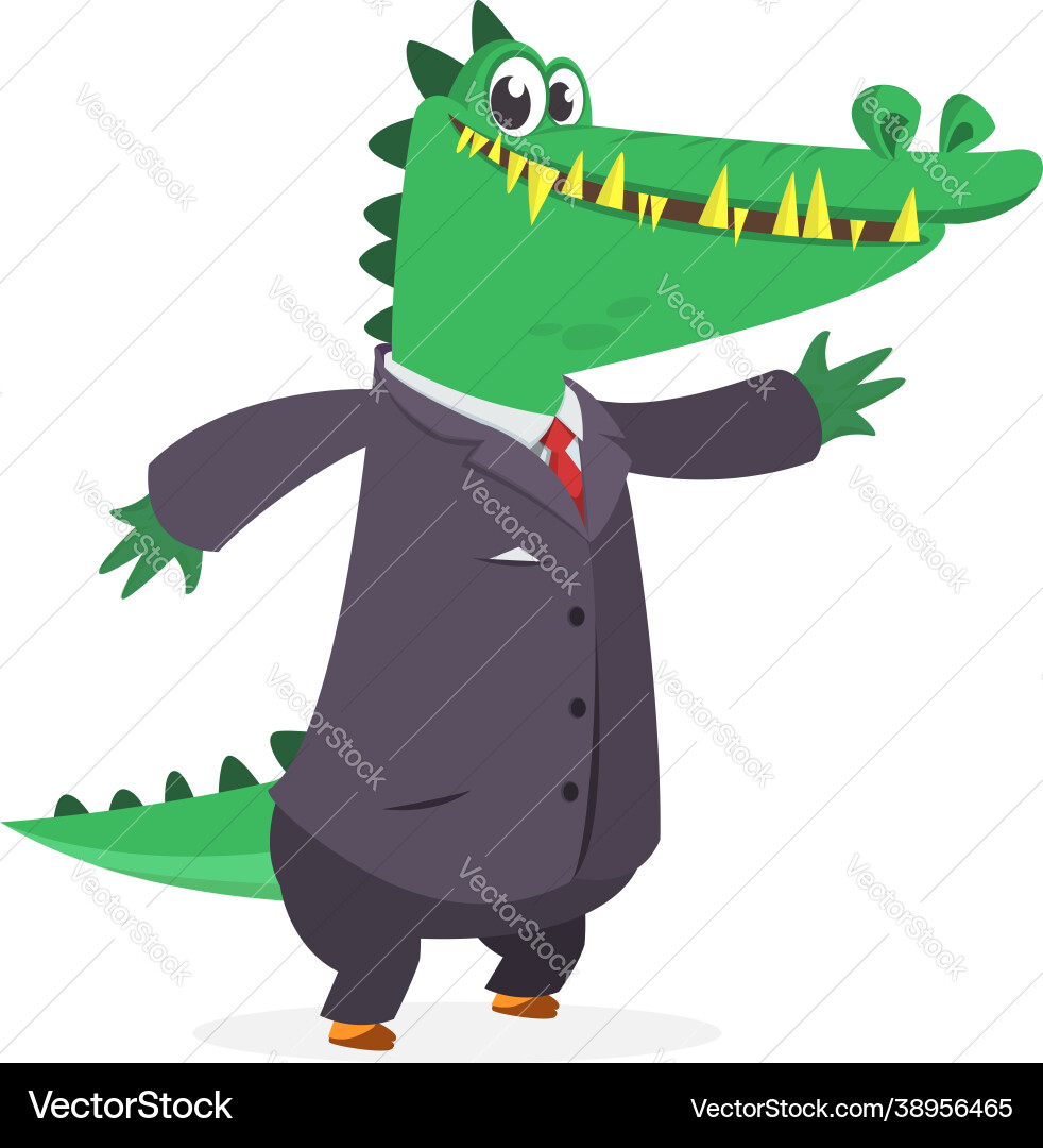 Smiling Crocodile in Tuxedo Vector Image
