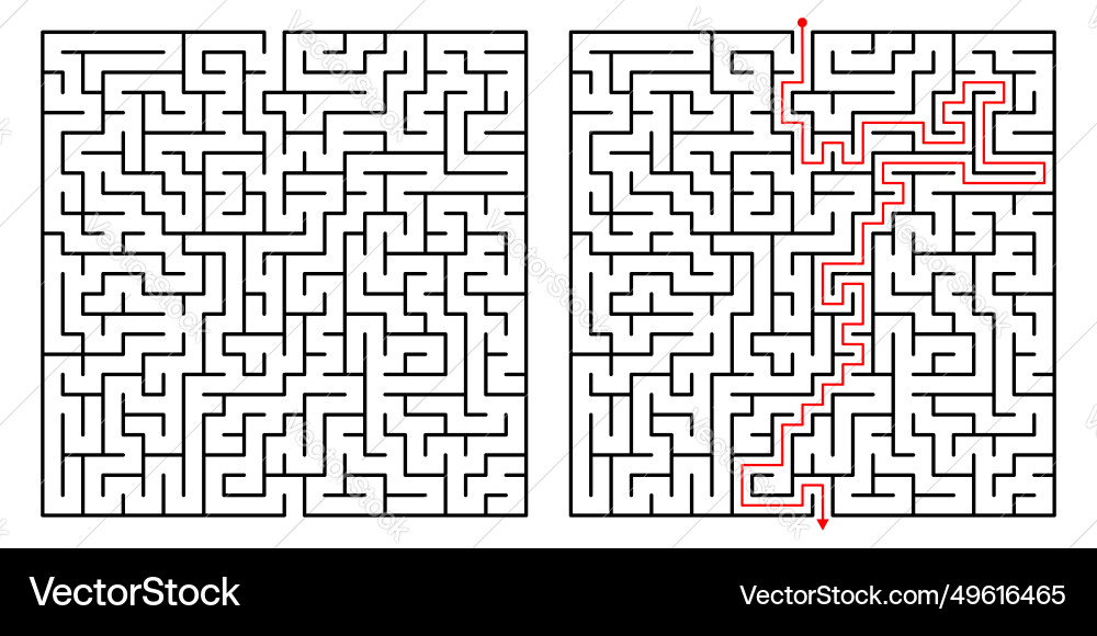 Square maze game puzzle image Square maze game puzzle image vector image