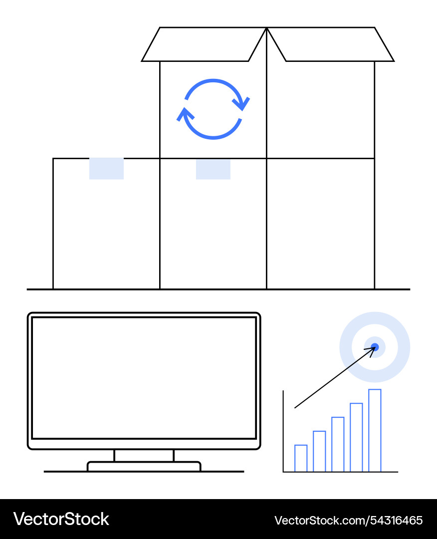 Synchronizing data management through shipping Synchronizing data management through shipping vector image