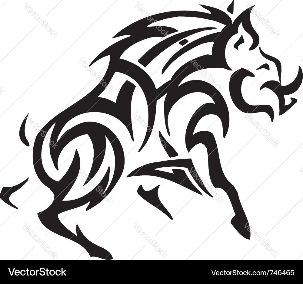Tribal Boar Silhouette vector image