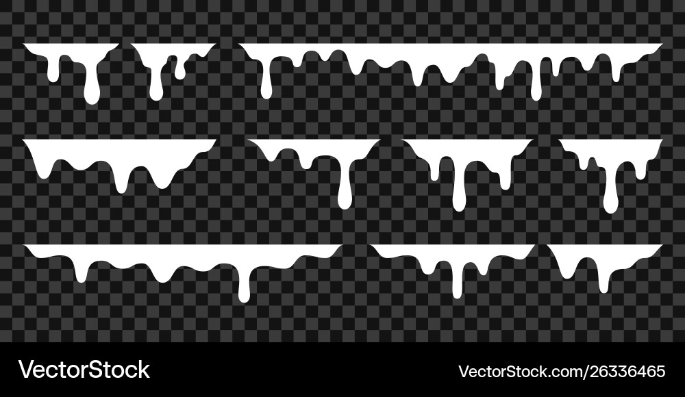 White melt drips milk yogurt flowing drops vector image