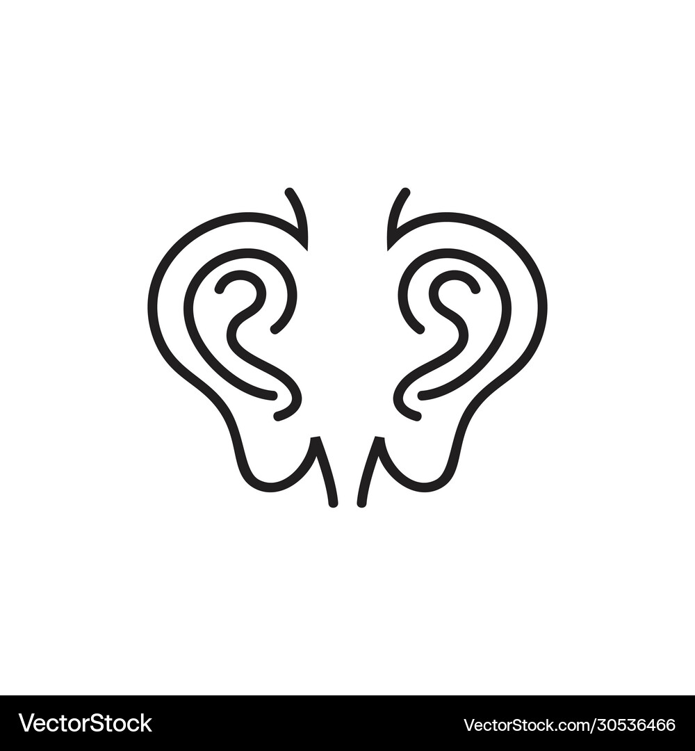 Abstract ear line art symbol – Royalty-Free Vector | VectorStock, image size:1000x1080