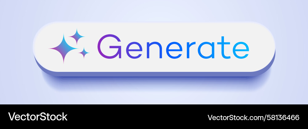 AI Button - Futuristic 3D UI Vector Image