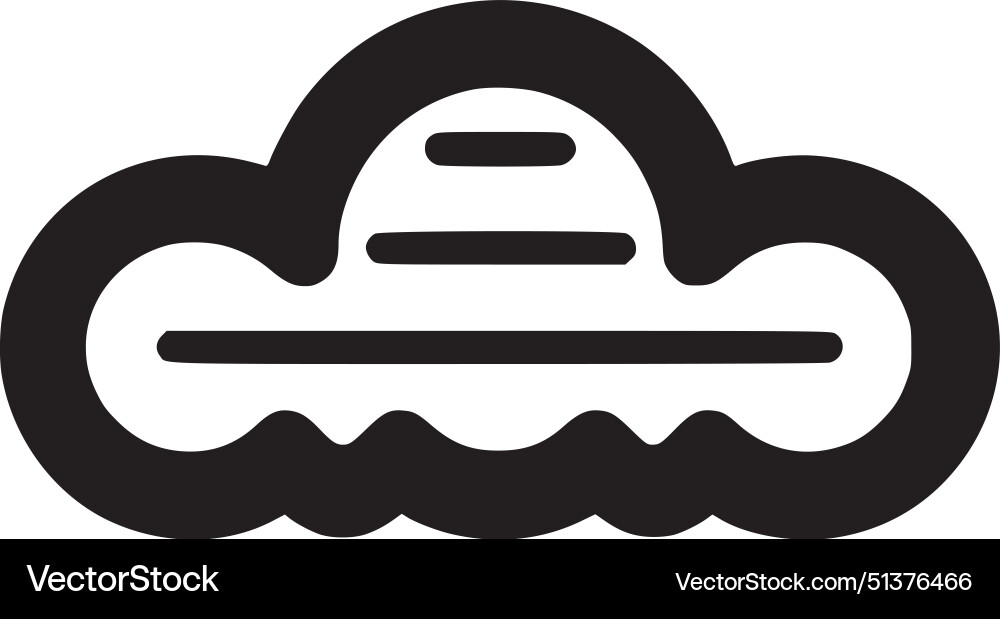 Cloud - black and white Royalty Free Vector Image