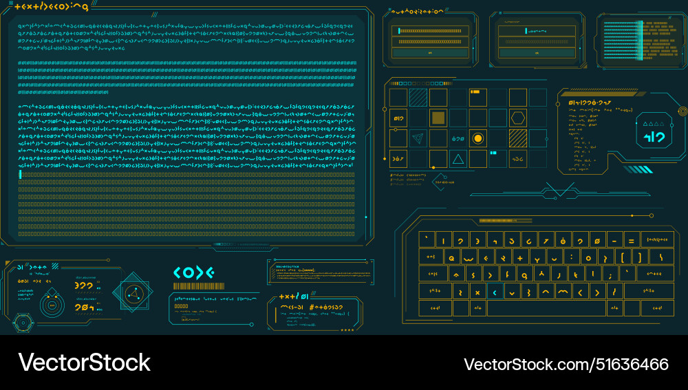 Data elements for sci-fi interface Data elements for sci-fi interface vector image