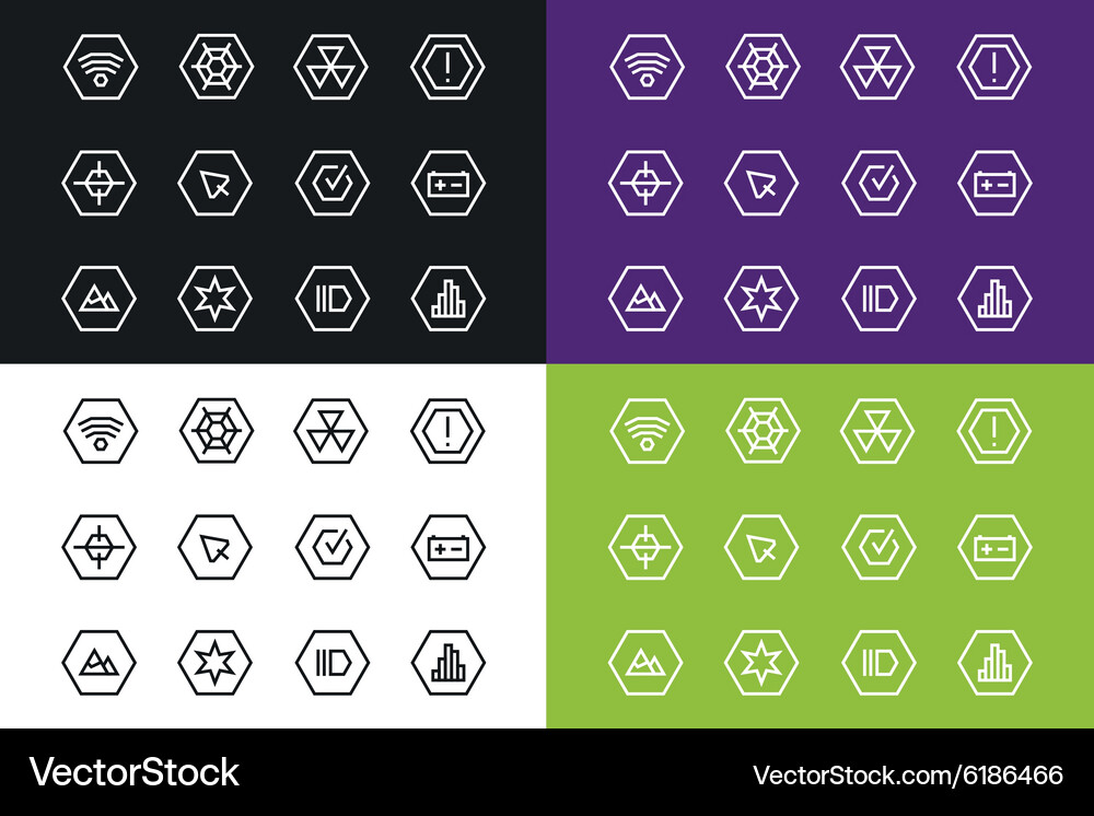 Outline ui technology icons set Vector Image