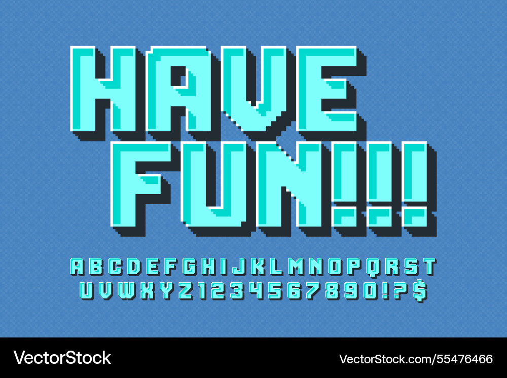Pixel stylized alphabet design high Pixel stylized alphabet design high vector image