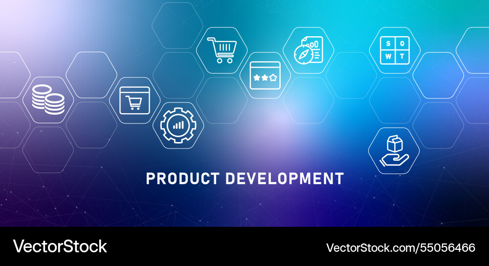 Product development creation gradient header Vector Image