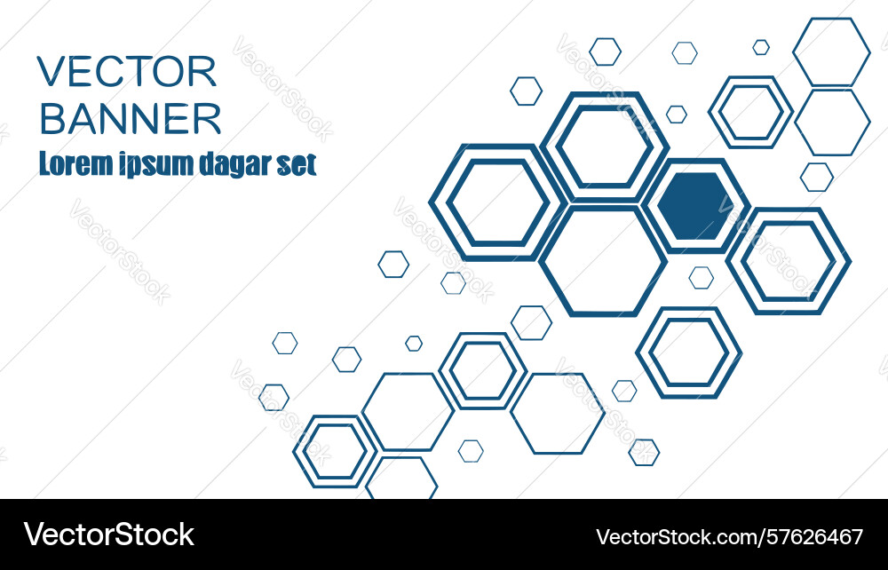Abstract hexagonal grid pattern in blue tones vector image