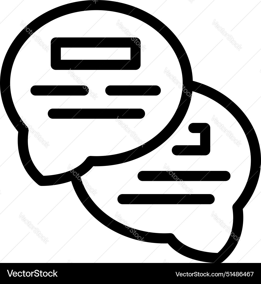 Chat bubble icon with text lines Vector Image