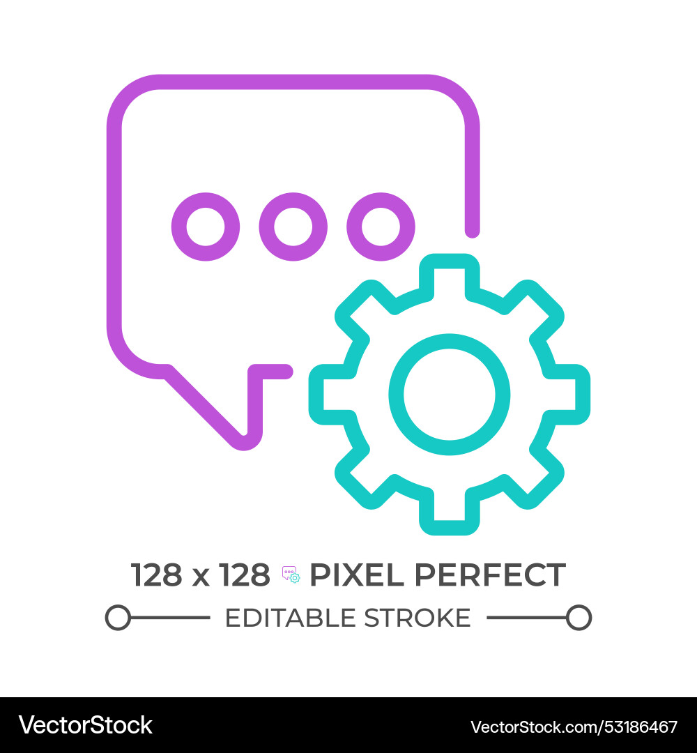 Message settings two color line icon Message settings two color line icon vector image