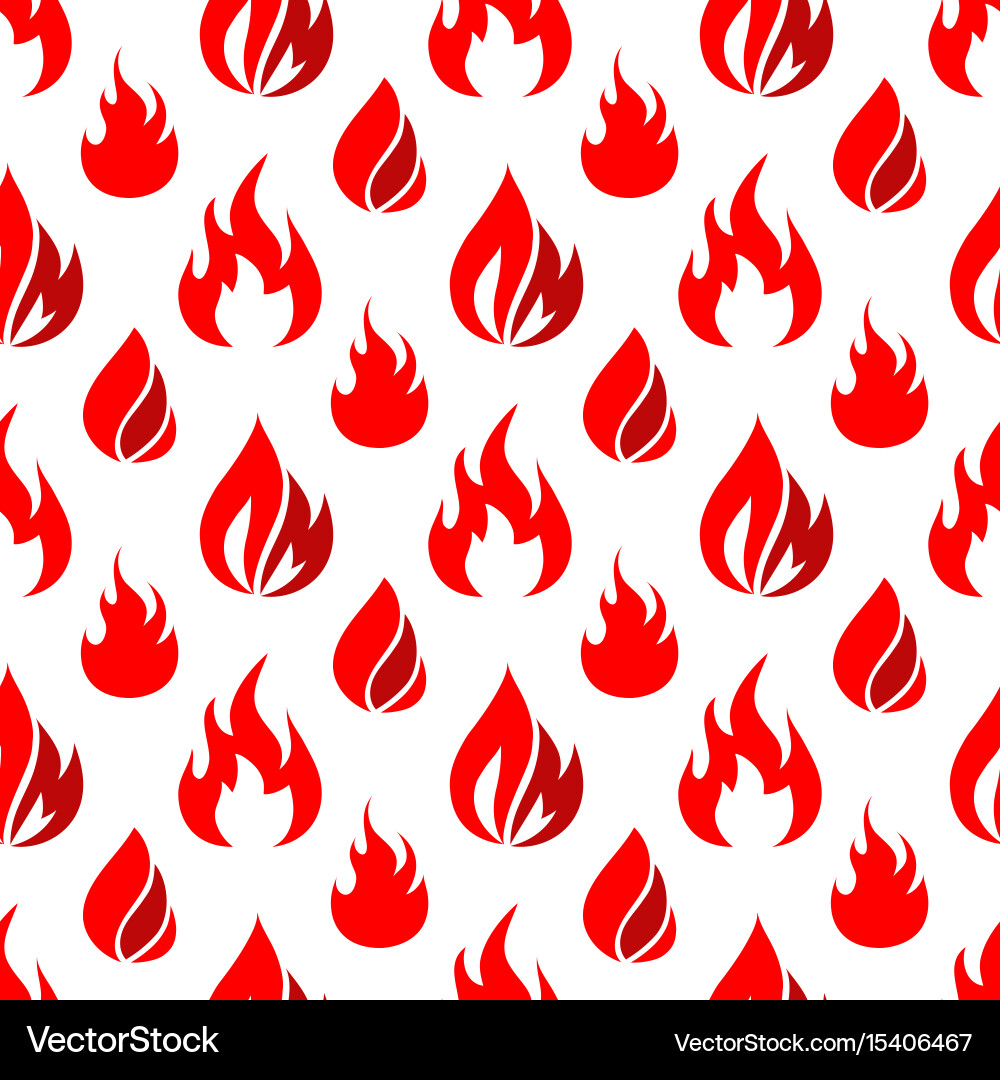 Red Flame Seamless Pattern Vector Image