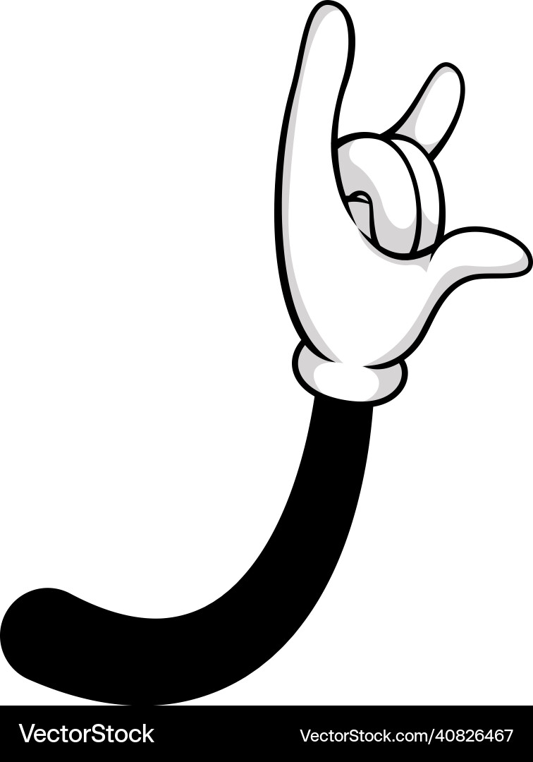 Rock Gesten Unterstützung Zeichen Hand Comic Cartoon Rock Gesten Unterstützung Zeichen Hand Comic Cartoon vektorbild