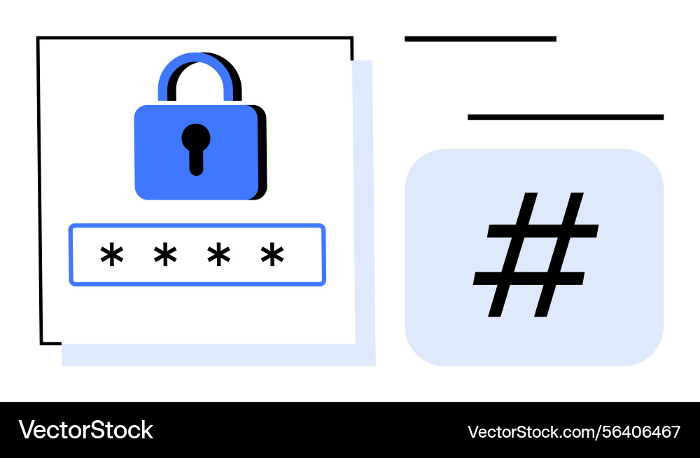 Secure password entry with lock icon and metadata Vector Image
