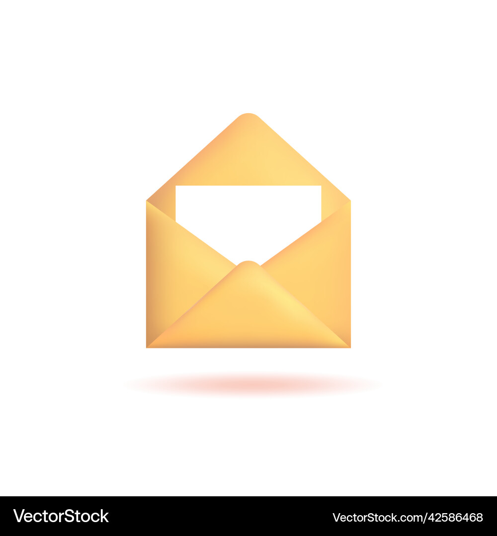 3d envelope with letter new message or inbox Vector Image