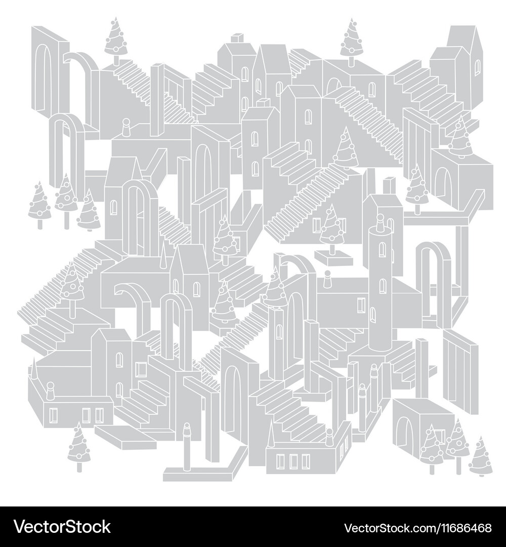 Architecture in shape of labyrinth Vector Image