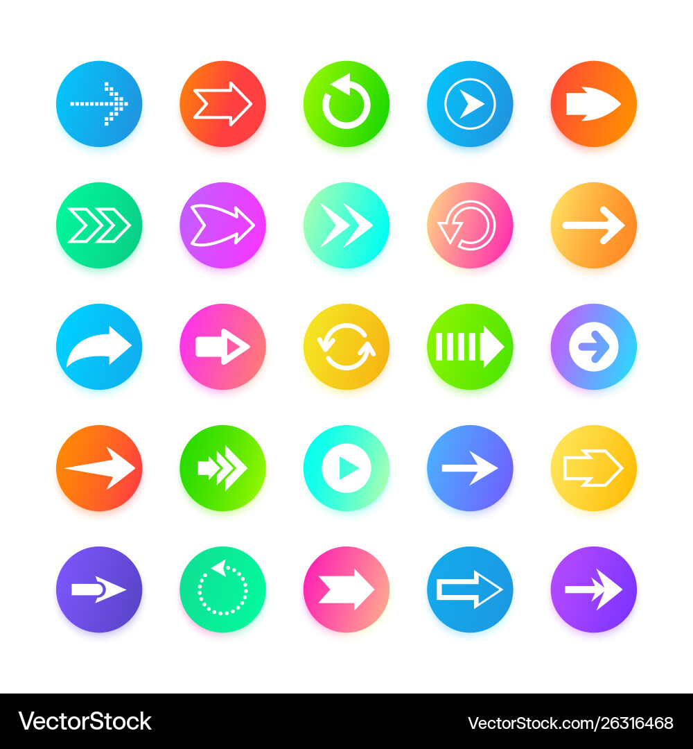 Color arrow web button icons back out from Color arrow web button icons back out from vector image