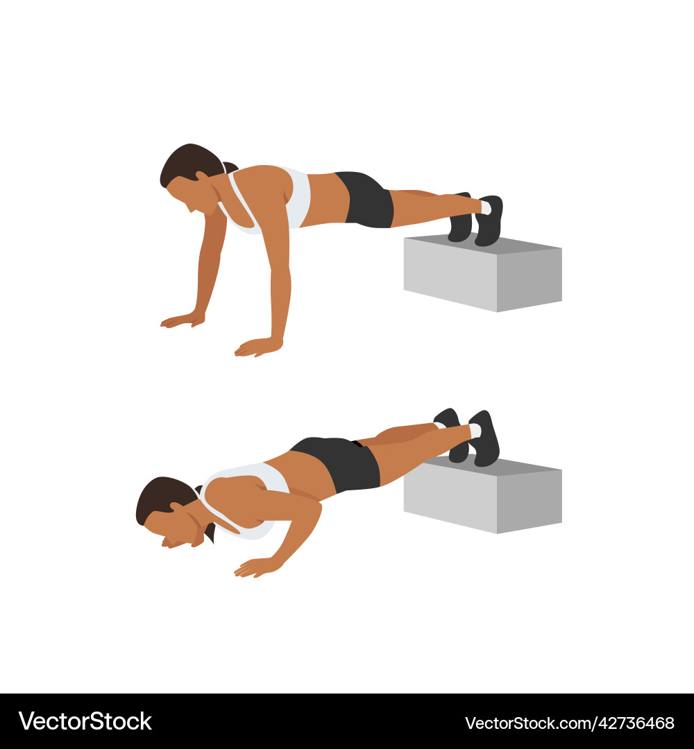 Decline Push-Up Exercise vector image