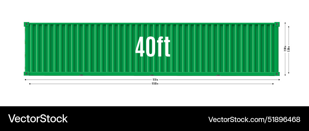 Green Cargo Container - 40ft Royalty Free Vector Image