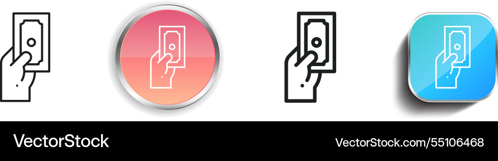 Income icon thin linear regular and button style Income icon thin linear regular and button style vector image