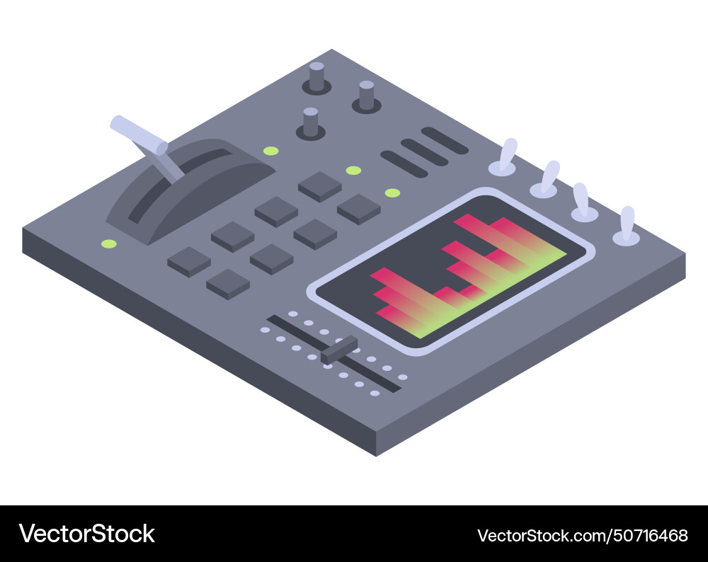 Isometric control panel spaceship with slider Isometric control panel spaceship with slider vector image