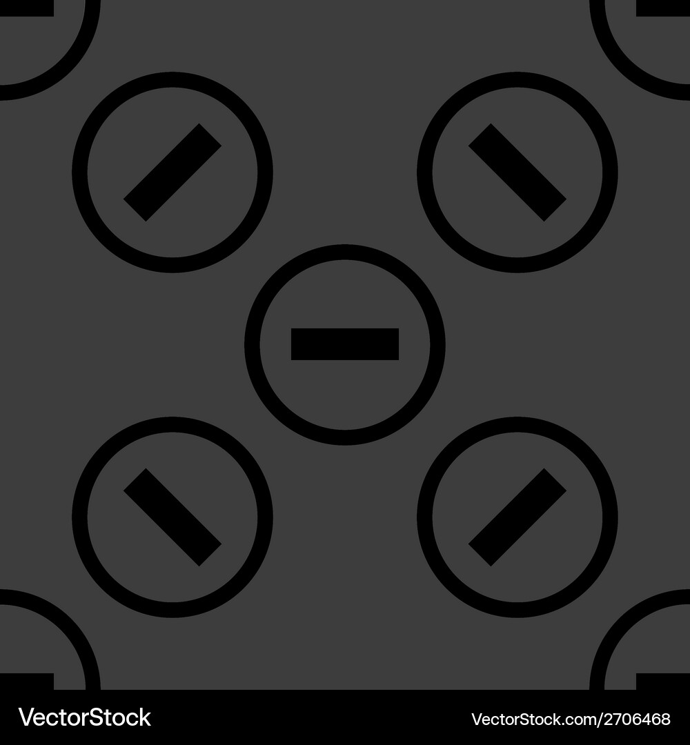 Minus web icon flat design seamless pattern Vector Image
