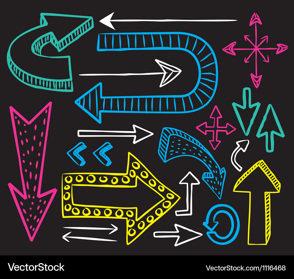 Playful Arrow Doodle Vector Image
