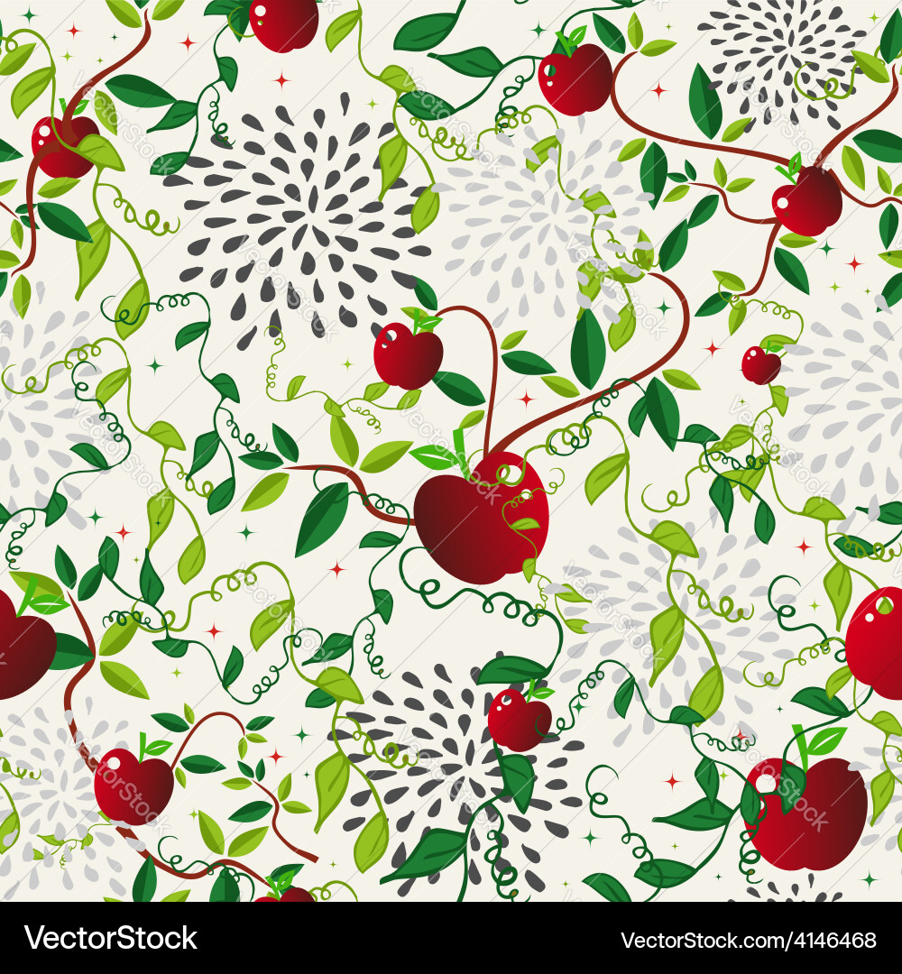 Red Apple Pattern vector image