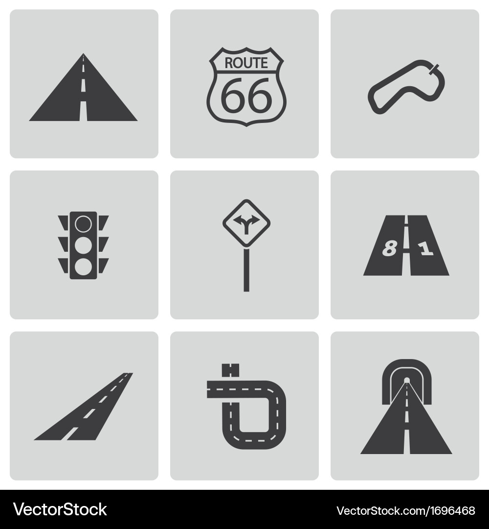 Road Icons Collection Vector Image