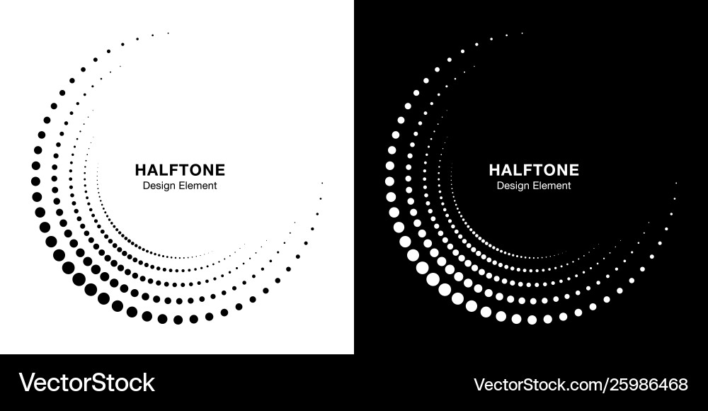 Set halftone incomplete circle frame dots logor Set halftone incomplete circle frame dots logor vector image