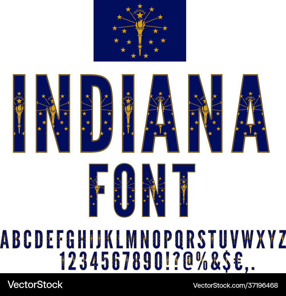 Usa state font vector image